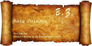 Baig Zulejka névjegykártya